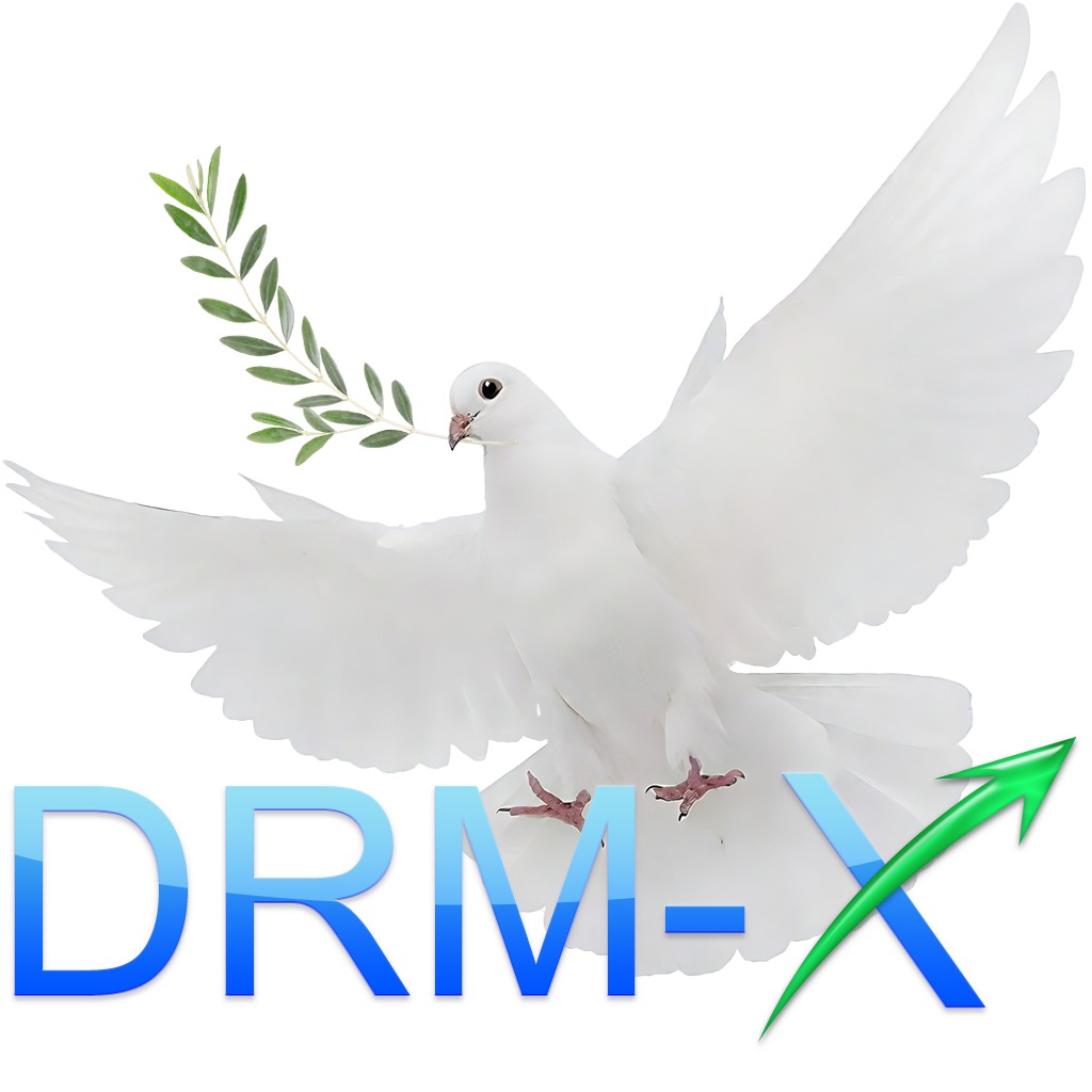 DRM-X 6.0 dove and olive branch logo